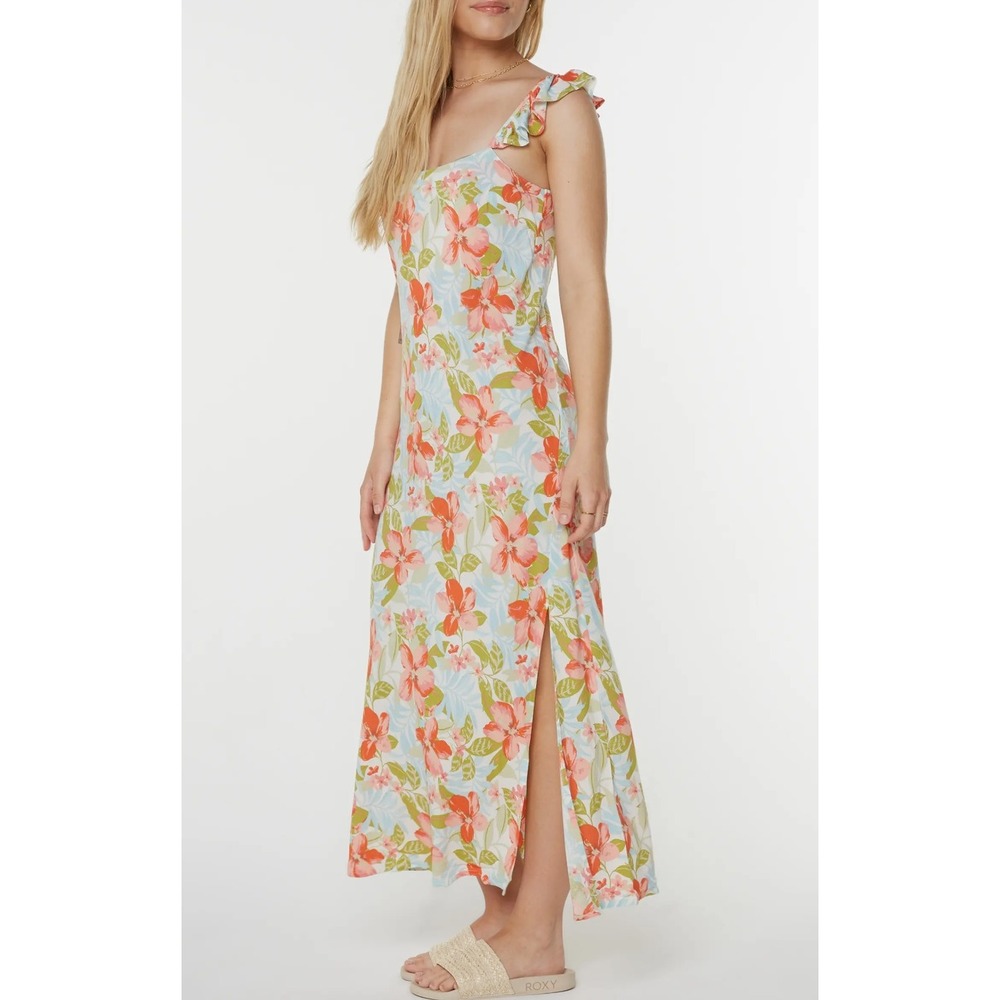 Roxy Daydreamer Floral Maxi Sundress Multicolor S Beachy Tropical Resort NWT
